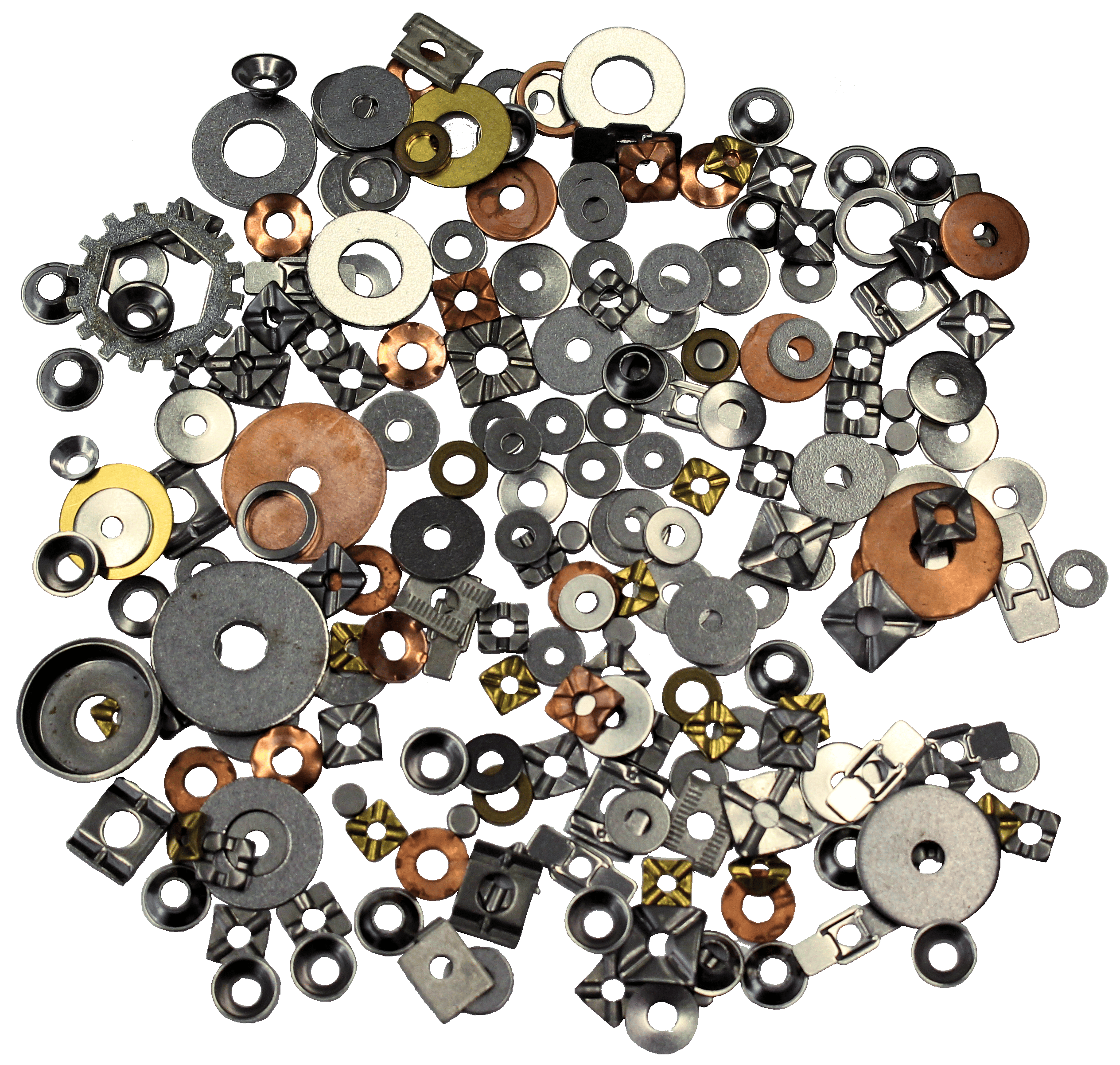 Many iron scraps gathered transparent